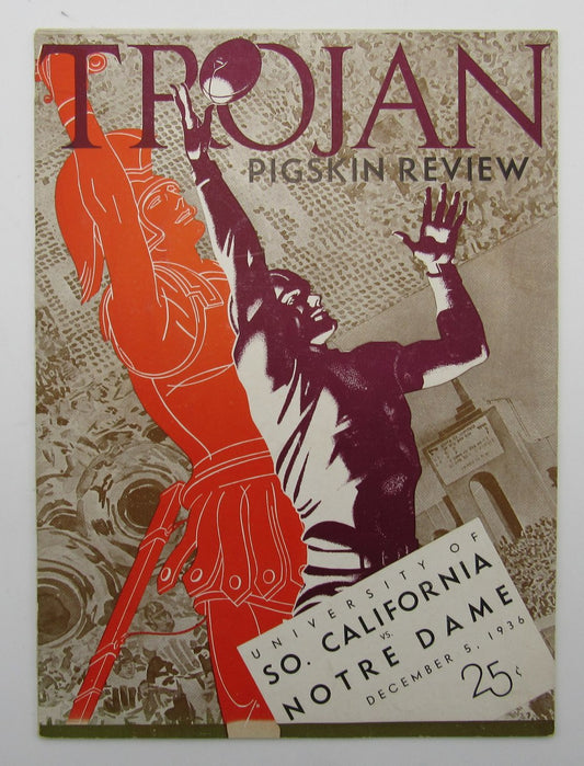 Dec. 5, 1936 So. California vs. Notre Dame NCAA Football Game Program 195595