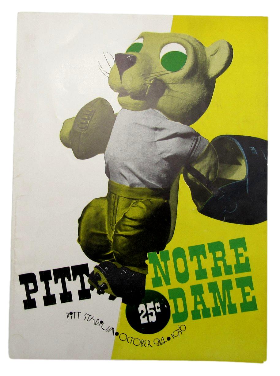 October 24, 1936 Pitt vs. Notre Dame NCAA Football Game Program 195596