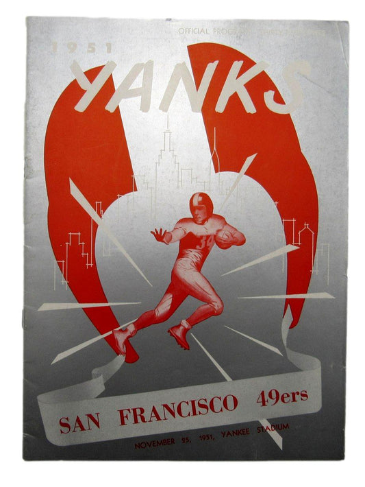 Nov. 3, 1951 New York Yanks vs. San Francisco 49ers Football Game Program 195603