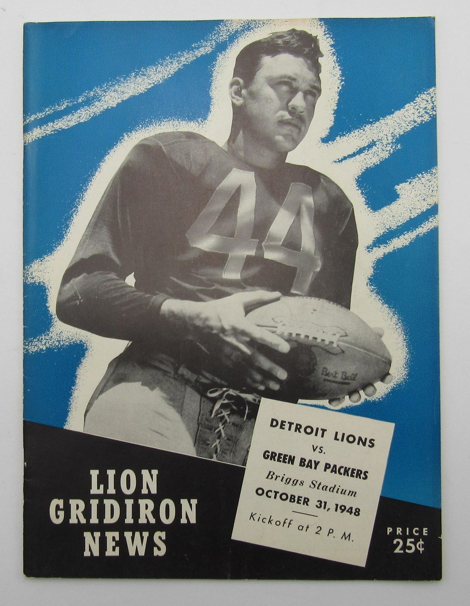 Oct. 31, 1948 Detroit Lions vs. Green Bay Packers Football Game Program 195604