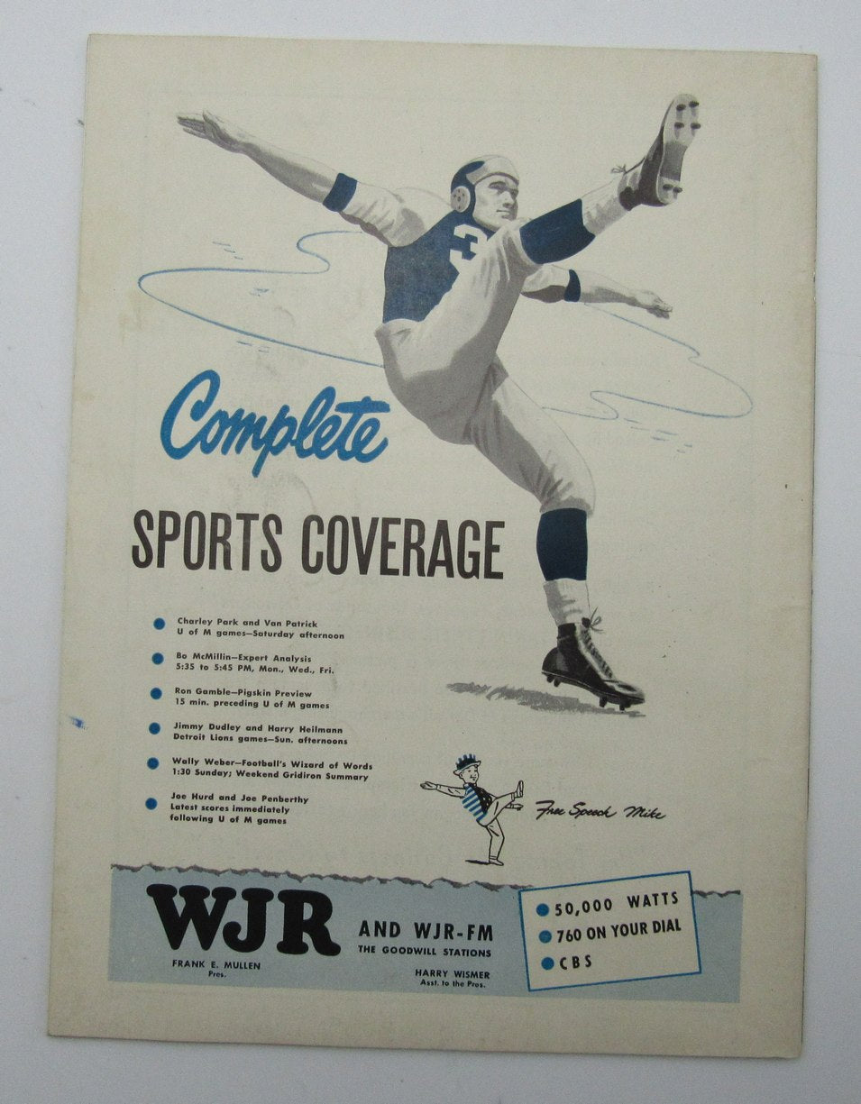 Oct. 31, 1948 Detroit Lions vs. Green Bay Packers Football Game Program 195604