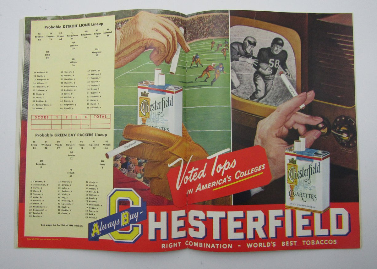 Oct. 31, 1948 Detroit Lions vs. Green Bay Packers Football Game Program 195604
