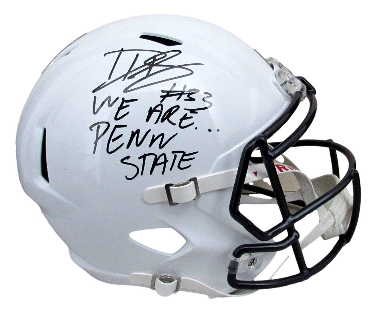 Dani Dennis Sutton Signed/Inscr Full Size Speed Replica Helmet Penn State JSA