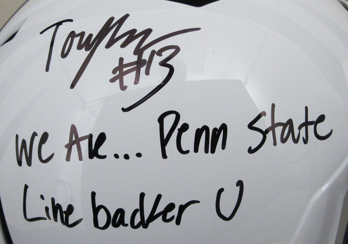 Tony Rojas Signed/Inscr Full Size Speed Replica Helmet Penn State JSA 194519