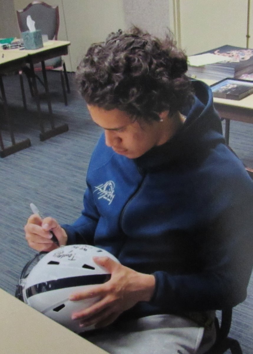 Tony Rojas Signed/Inscr Full Size Speed Replica Helmet Penn State JSA 194519