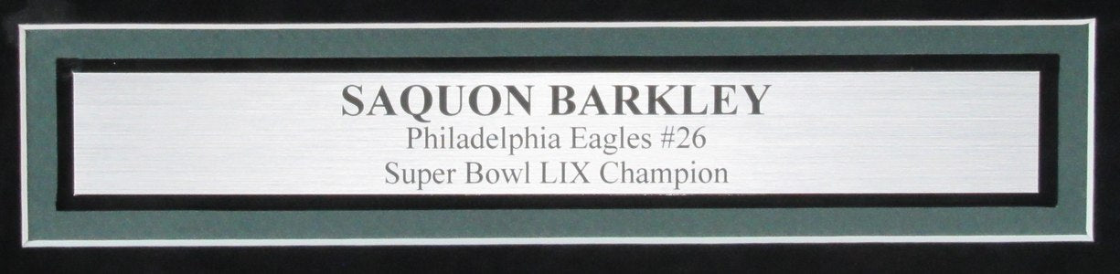 Saquon Barkley Signed/Auto 16x20 Photo Eagles Super Bowl LIX Framed PSA 194062