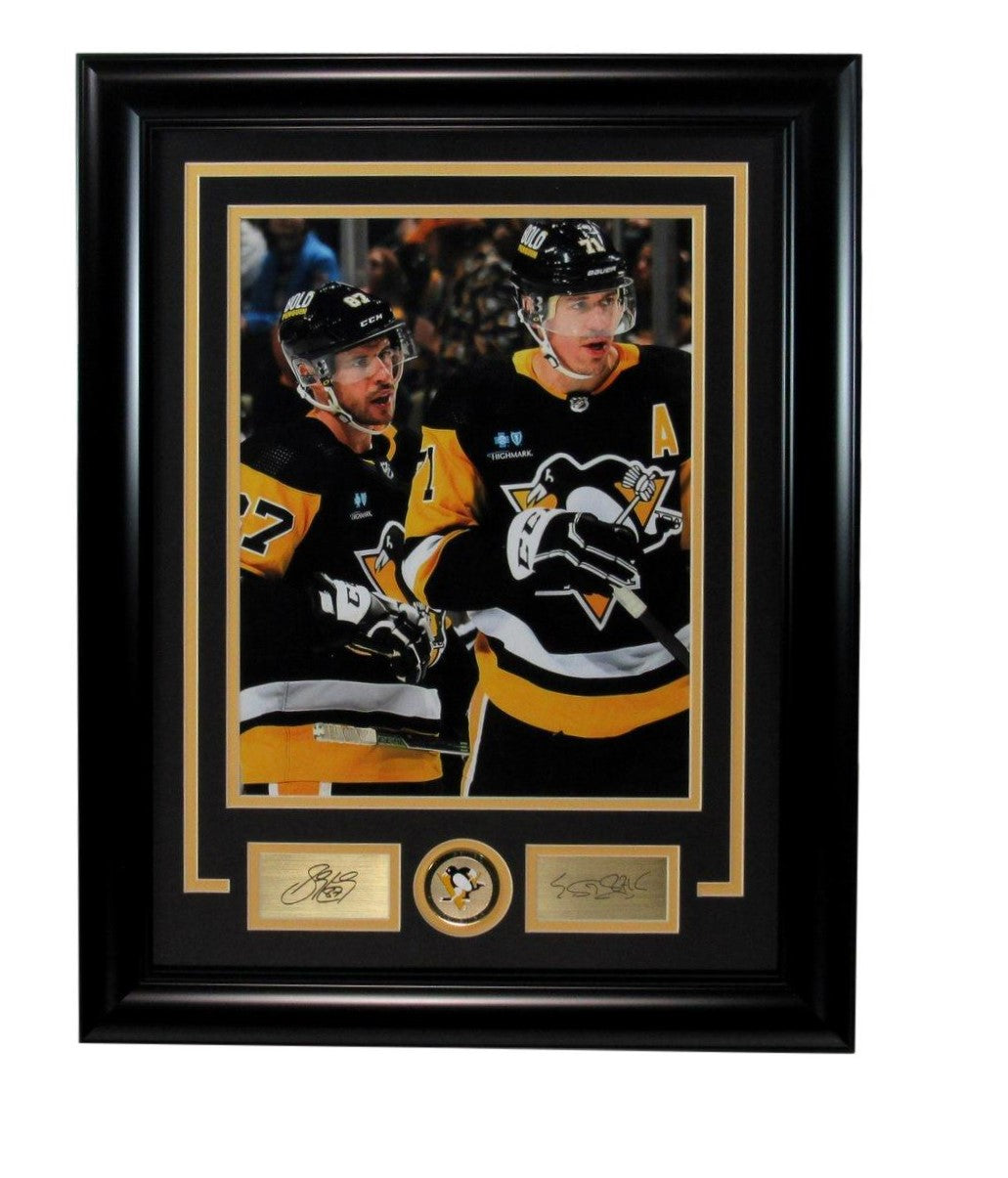 Sidney Crosby/Evgeni Malkin Penguins Laser Signed 11x14 Photo Framed 194063