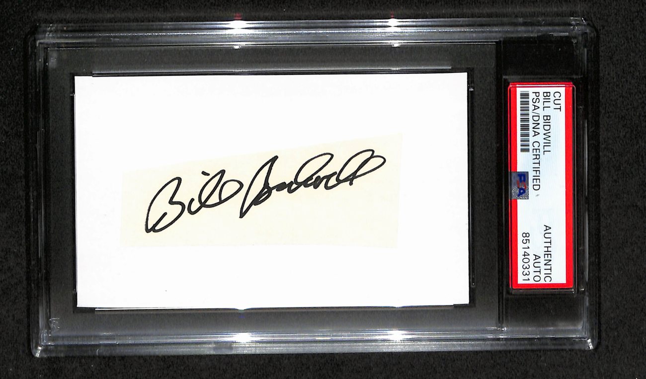 Bill Bidwell Autographed 3x5 Cut Card PSA/DNA 186539