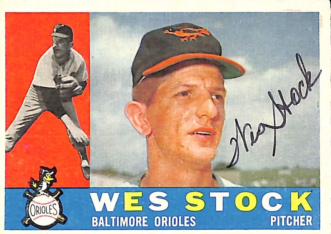 1960 TOPPS #481 Wes Stock Baltimore Orioles Signed/Auto Card 191006