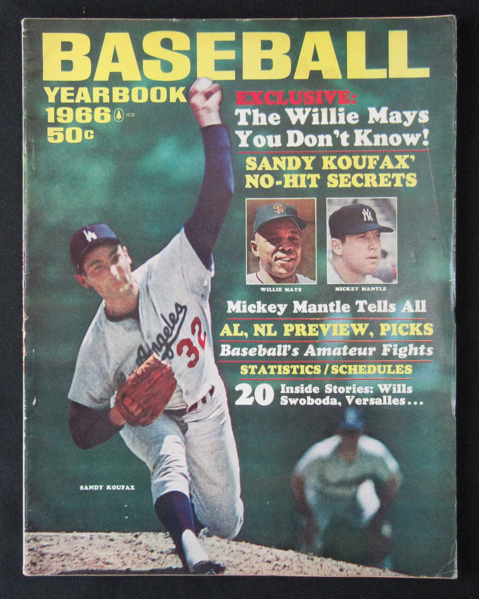 1966 Baseball Yearbook Sandy Koufax/Mickey Mantle/Willie Mays NO LABEL 184672