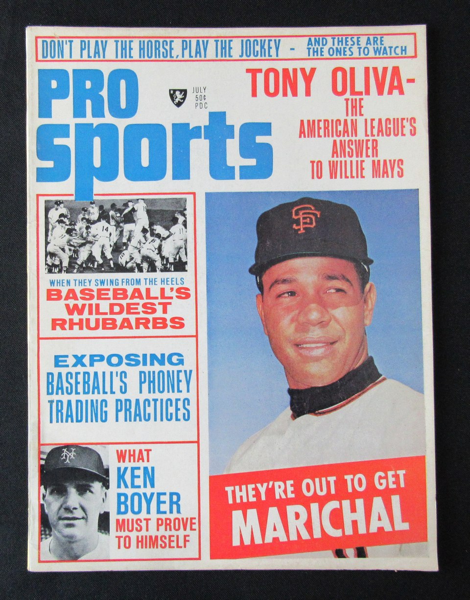 1966 Pro Sports Magazine Juan Marichal HOF Giants on Cover NO LABEL 184673