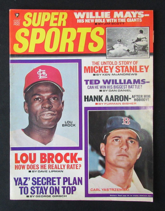 July 1969 Super Sports Magazine Carl Yastrzemski/Lou Brock NO LABEL 184674