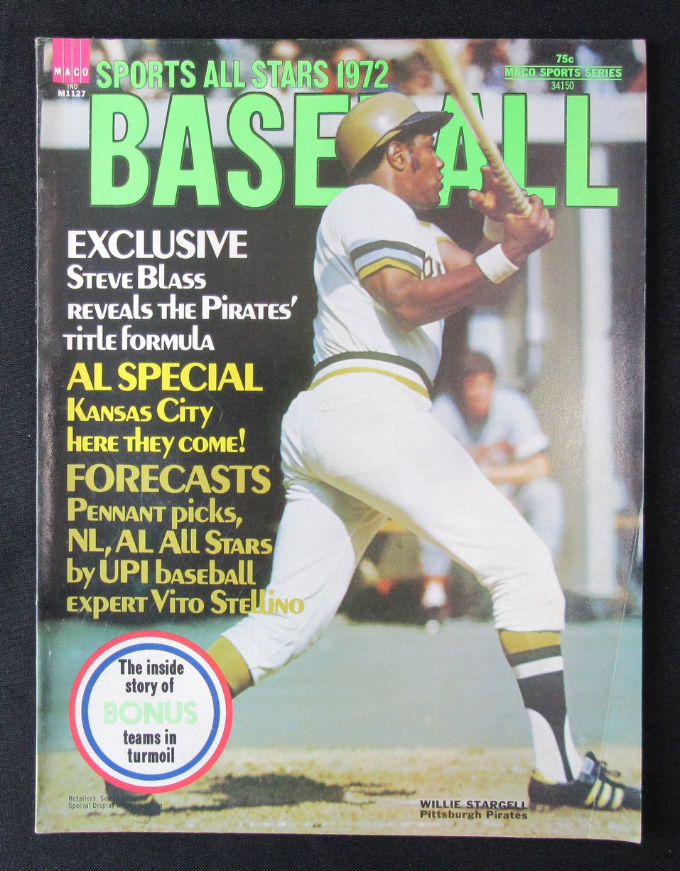 1972 Baseball Magazine Willie Stargell HOF Pirates on Cover NO LABEL 184677