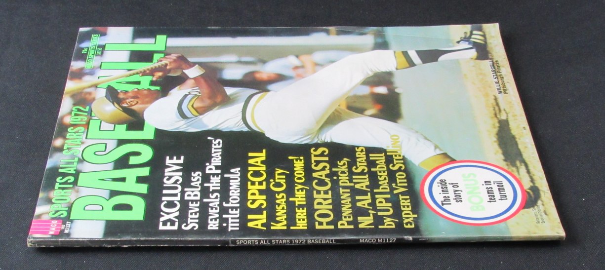1972 Baseball Magazine Willie Stargell HOF Pirates on Cover NO LABEL 184677