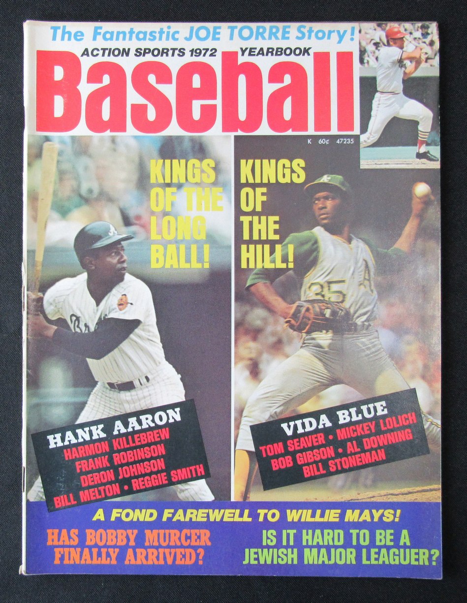 1972 Action Sports Baseball Yearbook Hank Aaron/Vida Blue NO LABEL 184678