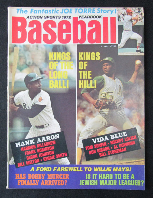 1972 Action Sports Baseball Yearbook Hank Aaron/Vida Blue NO LABEL 184678