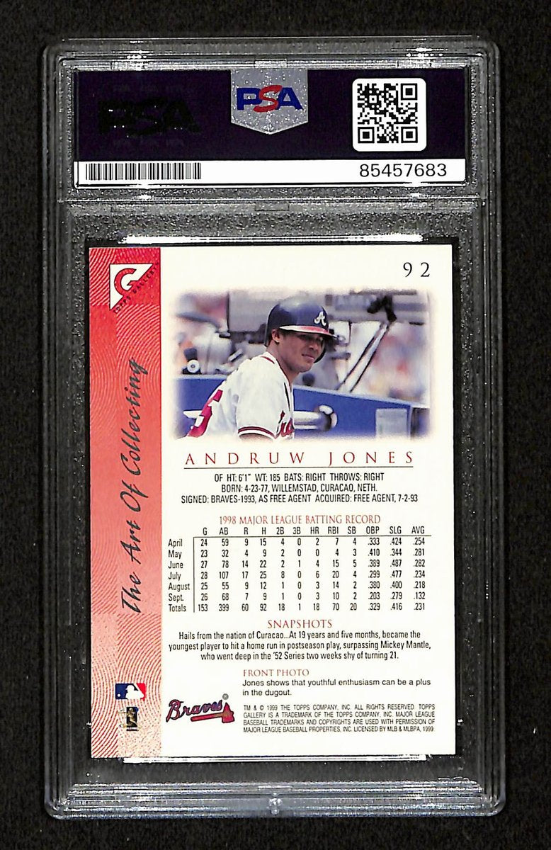 Andruw Jones Signed/Auto 1999 Topps Card #92 Atlanta Braves PSA/DNA 195145