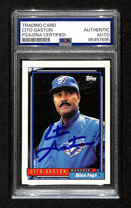 Cito Gaston Signed/Autographed 1992 Topps Card #699 Blue Jays PSA/DNA 195149