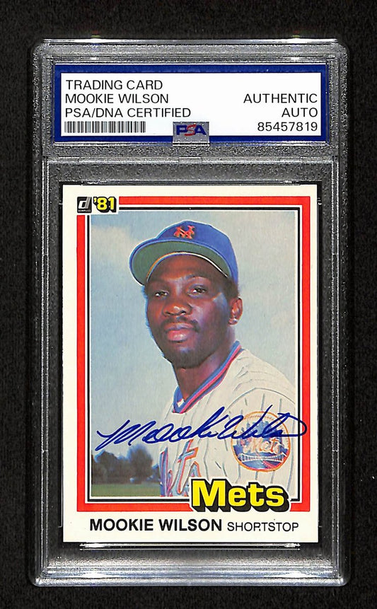 Mookie Wilson Signed/Auto 1981 Donruss RC Rookie Card #575 Mets PSA/DNA 195151