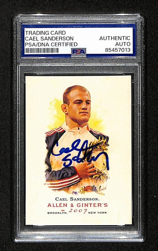 Cael Sanderson Signed 2007 Topps Allen & Ginter's RC Card #23 PSA/DNA 195153