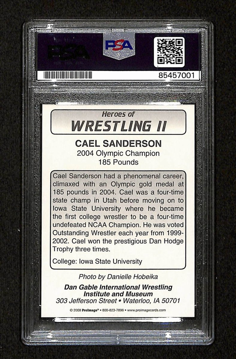 Cael Sanderson Signed 2008 ProImage Heroes of Wrestling Card PSA/DNA 195155