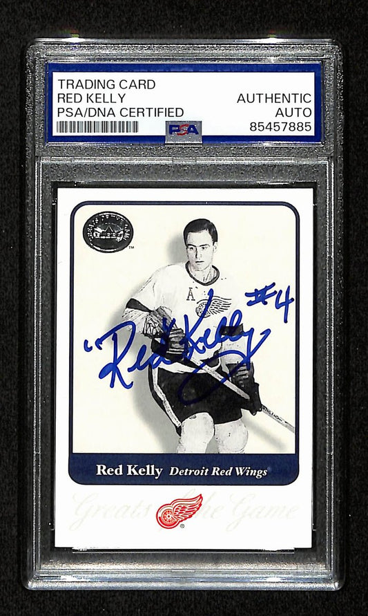 Red Kelly Signed/Auto 2001 Fleer Greats Card #78 Red Wings PSA/DNA 195169