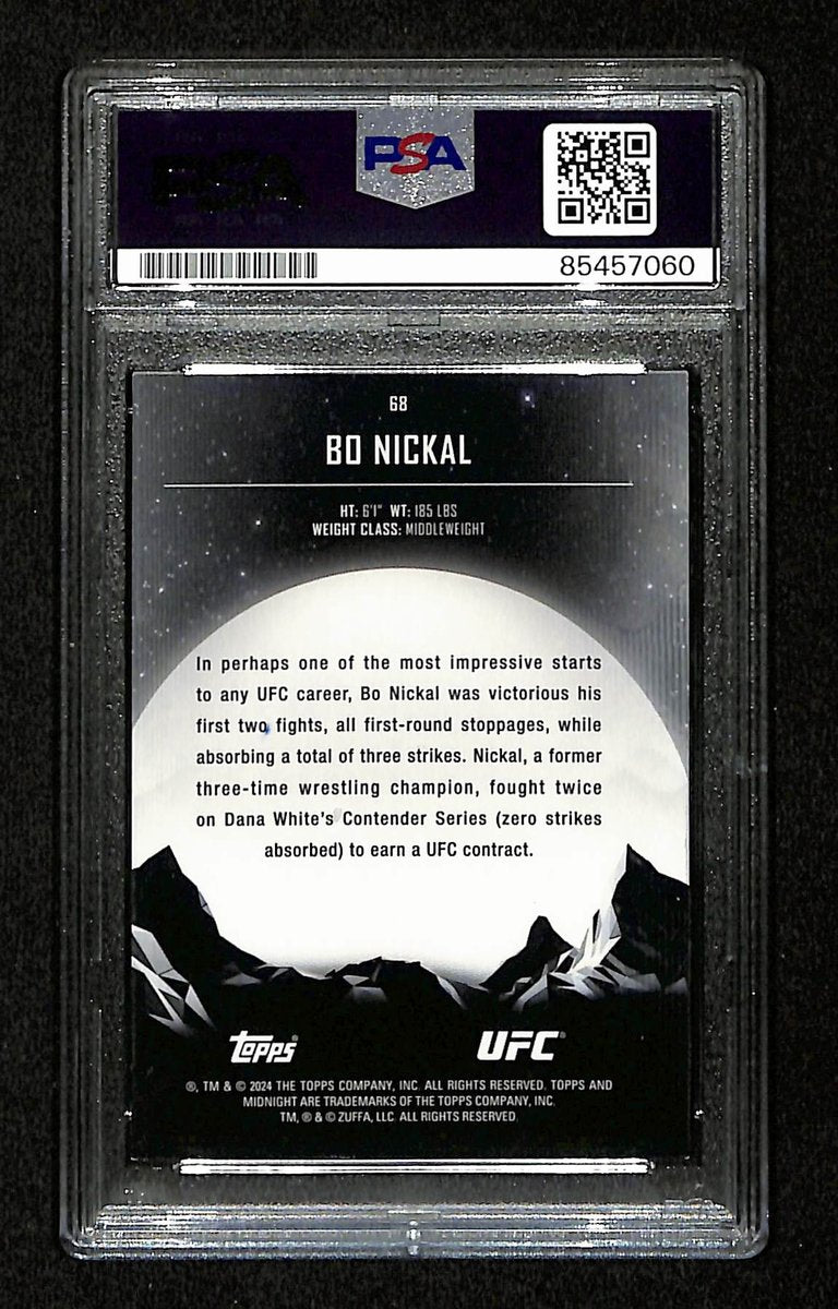 Bo Nickal Signed/Auto 2024 UFC Topps Midnight Card #68 52/125 PSA/DNA 195177