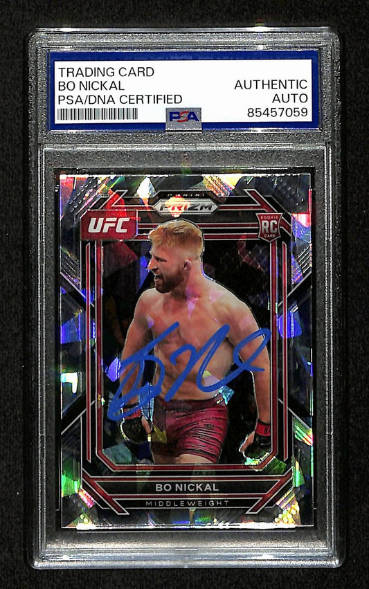 Bo Nickal Signed/Auto 2023 UFC Panini Prizm Rookie RC Card #103 PSA/DNA 195178
