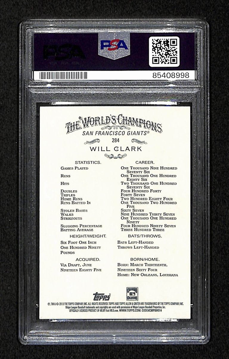 Will Clark Signed 2013 Topps Allen & Ginter's Card #284 Giants PSA/DNA 195188