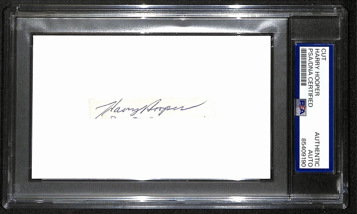 Harry Hooper HOF Signed/Auto Cut on 3x5 Index Card Boston Red Sox PSA/DNA 195036