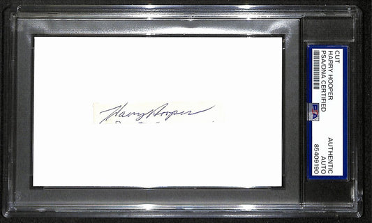 Harry Hooper HOF Signed/Auto Cut on 3x5 Index Card Boston Red Sox PSA/DNA 195036