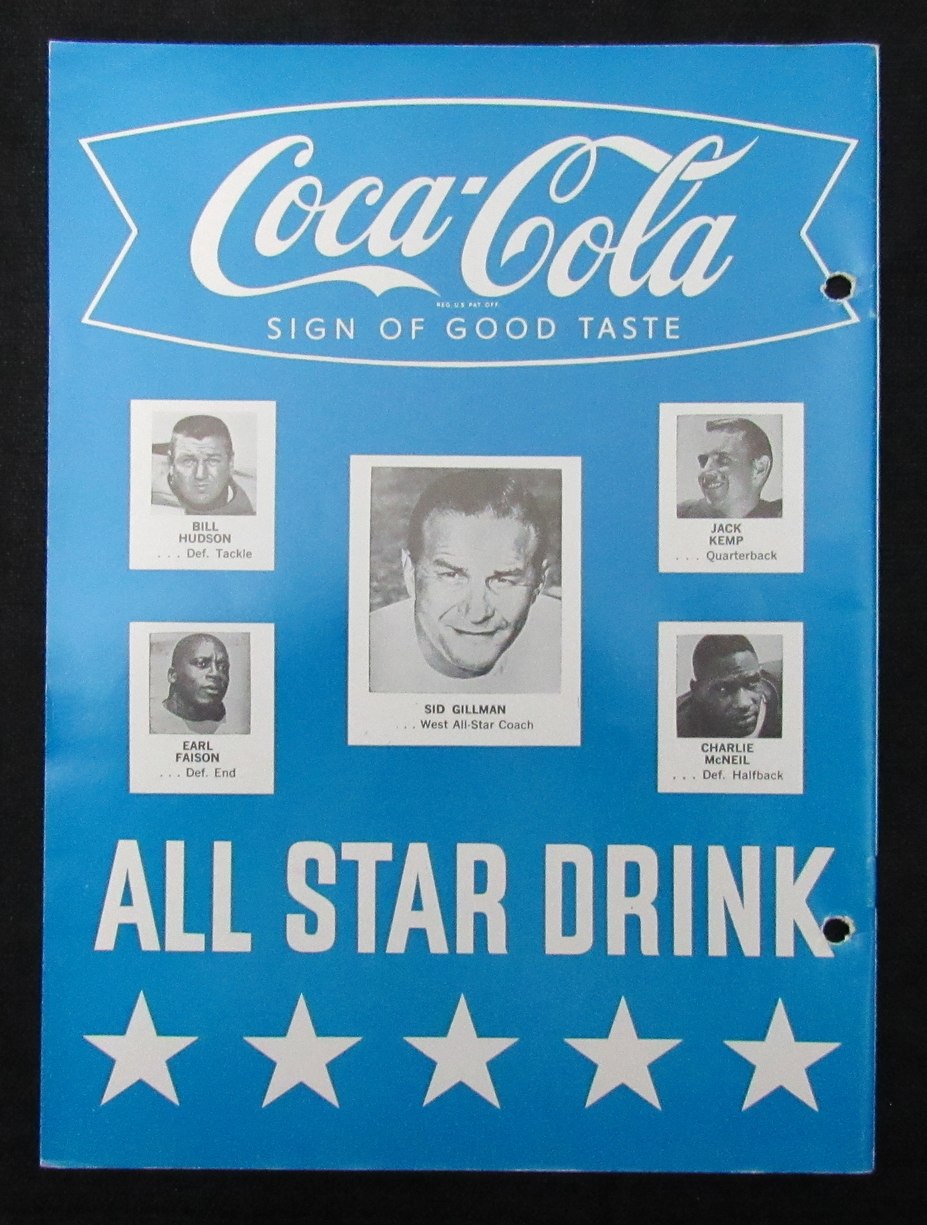 January 7, 1962 American Football League 1st All-Star Bowl Game Program 194647
