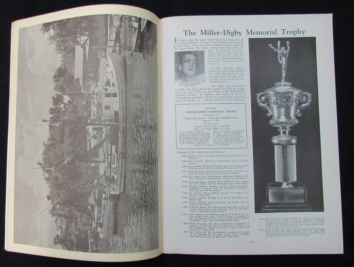 Jan. 1, 1964 Sugar Bowl Ole Miss vs. Alabama NCAA Football Game Program 194653