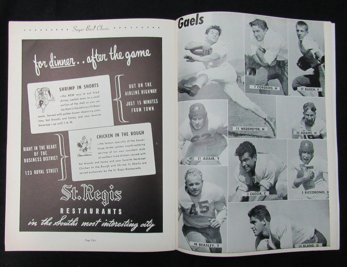 Jan. 1, 1946 Sugar Bowl St. Mary's vs. Oklahoma A&M Football Game Program 194656