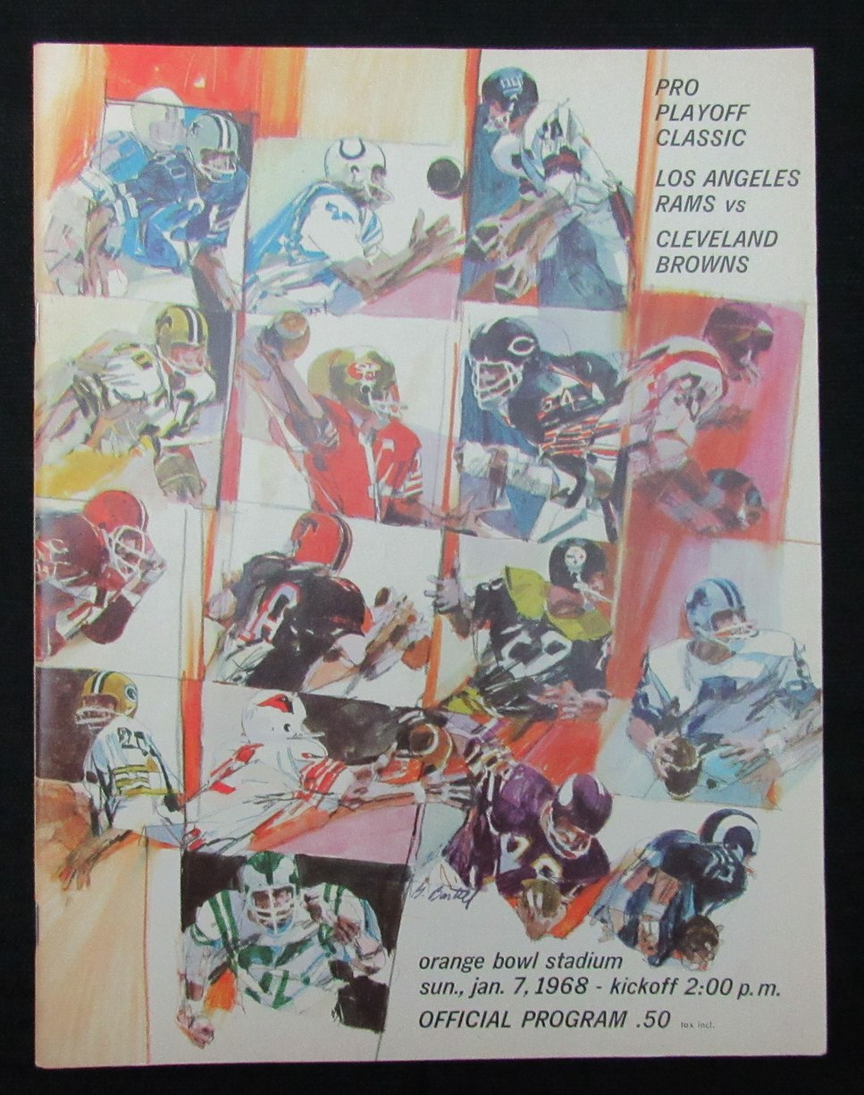 January 7, 1968 NFL Playoff LA Rams vs. Browns Football Game Program 194673