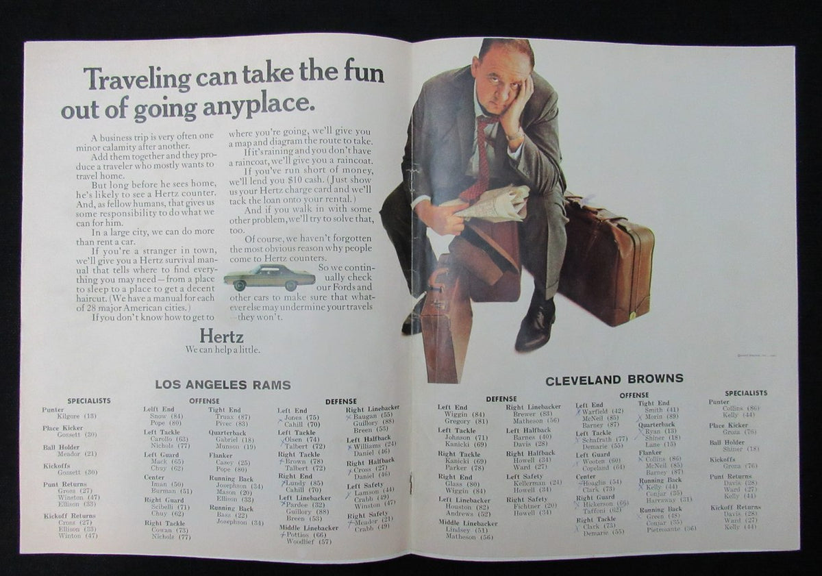 January 7, 1968 NFL Playoff LA Rams vs. Browns Football Game Program 194673