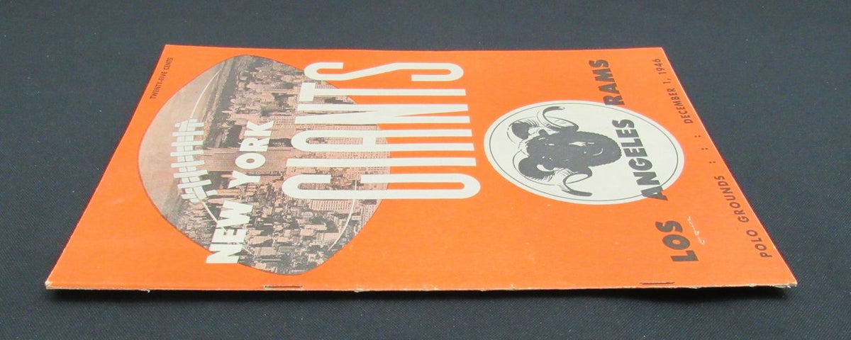 December 1, 1946 New York Giants vs. LA Rams Football Game Program 195514