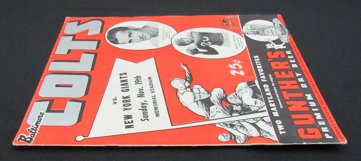 November 19, 1950 Baltimore Colts vs. NY Giants Football Game Program 195521