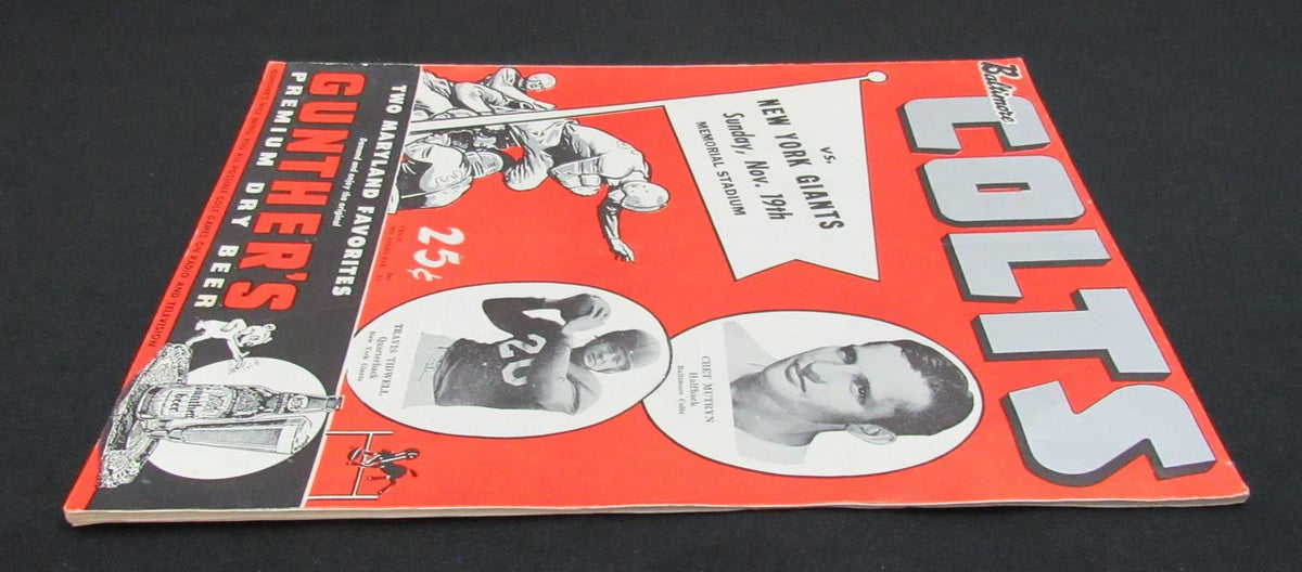 November 19, 1950 Baltimore Colts vs. NY Giants Football Game Program 195521