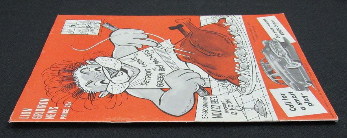 November 27, 1952 Lions vs. Green Bay Packers Football Game Program 195499