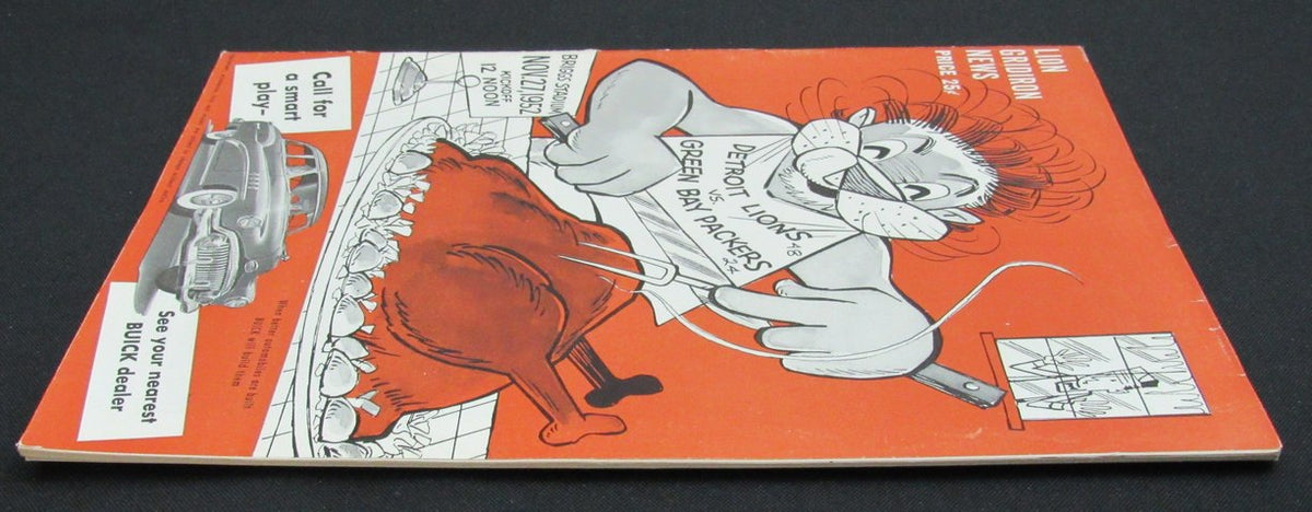 November 27, 1952 Lions vs. Green Bay Packers Football Game Program 195499