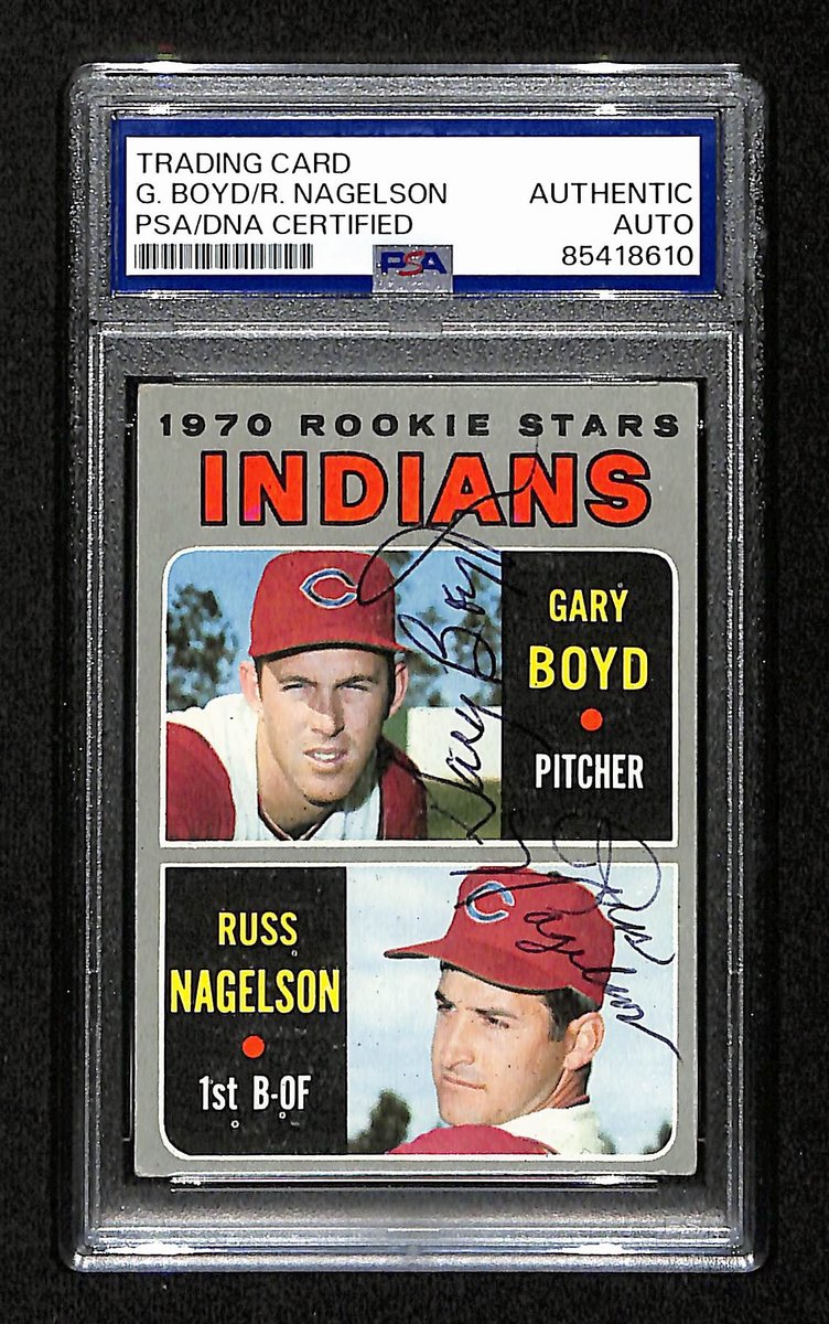 Gary Boyd/Russ Nagleson Signed/Auto 1970 Topps RC Card #7 Indians PSA/DNA 194788