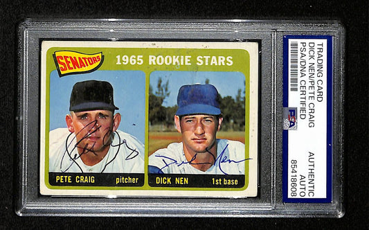 Pete Craig/Dick Nen Signed/Auto 1965 Topps RC Card #466 Senators PSA/DNA 195197