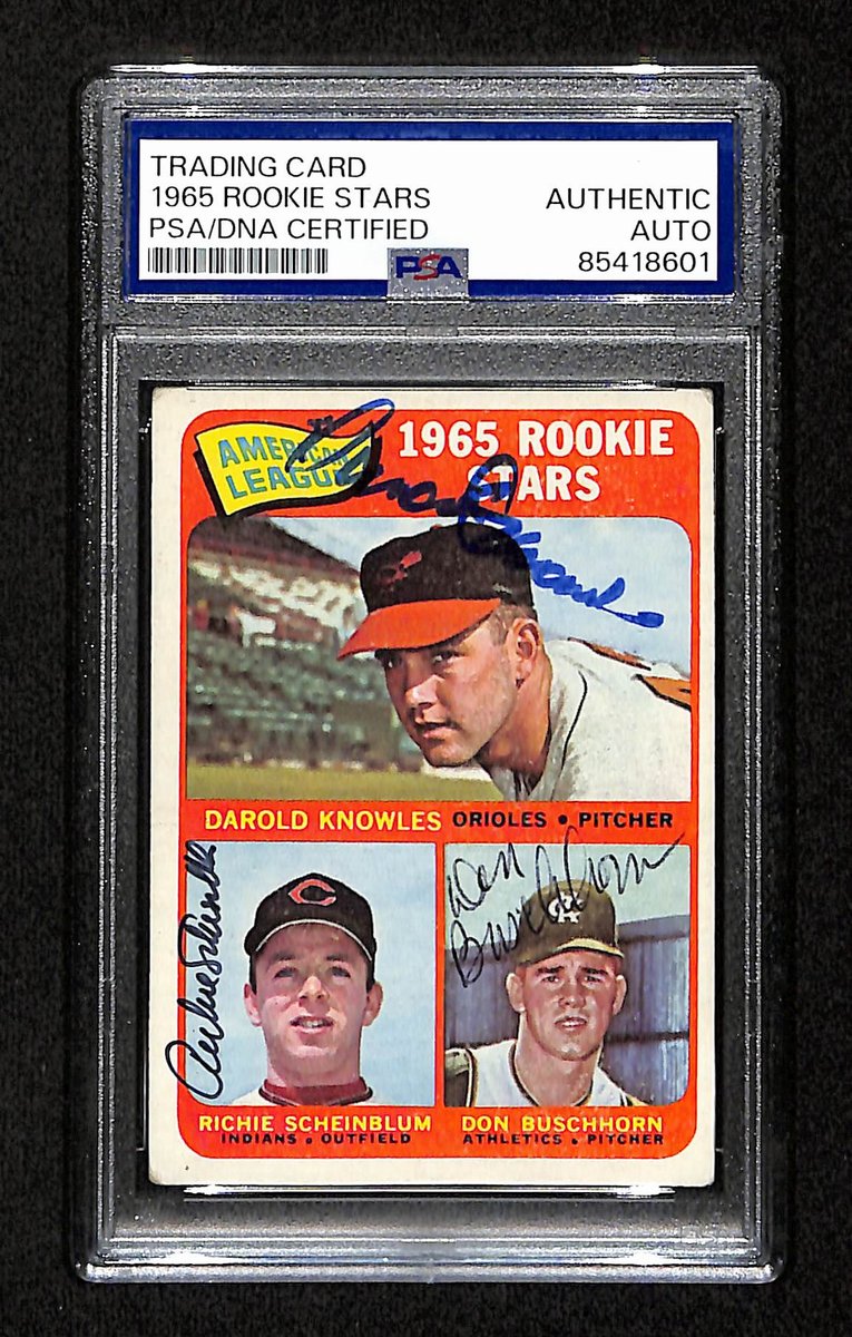 Knowles/Scheinblum/Buschhorn Signed 1965 Topps RC Card #577 PSA/DNA 195199
