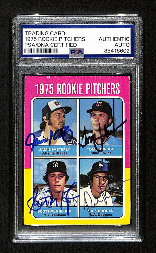 Easterly/Johnson/McGregor/Rhoden Signed 1975 Topps RC Card #618 PSA/DNA 195200