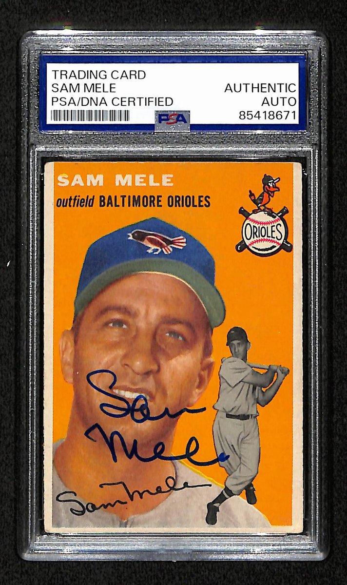 Sam Mele Signed/Auto 1954 Topps Card #240 Baltimore Orioles PSA/DNA 194828