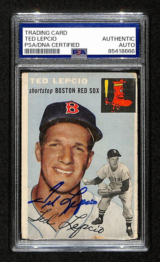 Ted Lepcio Signed/Autographed 1954 Topps Card #66 Boston Red Sox PSA/DNA 194830
