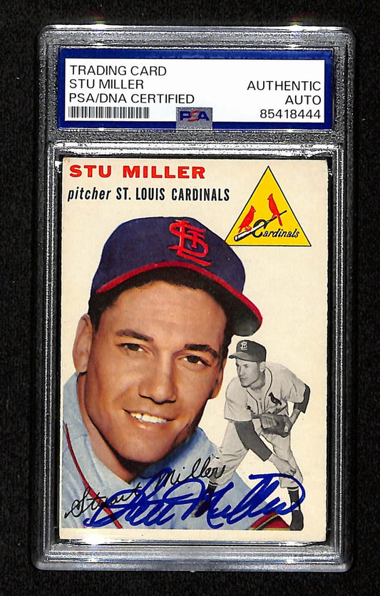Stu Miller Signed/Auto 1954 Topps Card #164 St. Louis Cardinals PSA/DNA 194832
