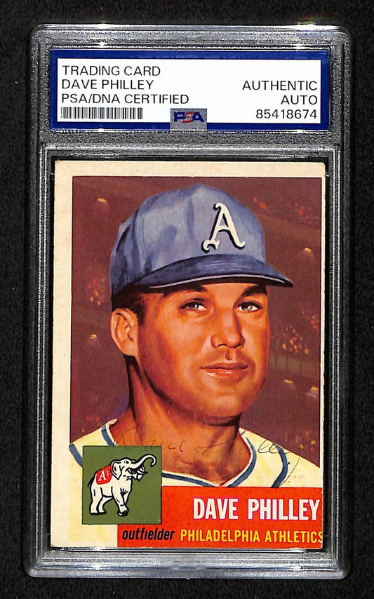 Dave Philley Signed 1953 Topps Card #64 Philadelphia Athletics PSA/DNA 194841