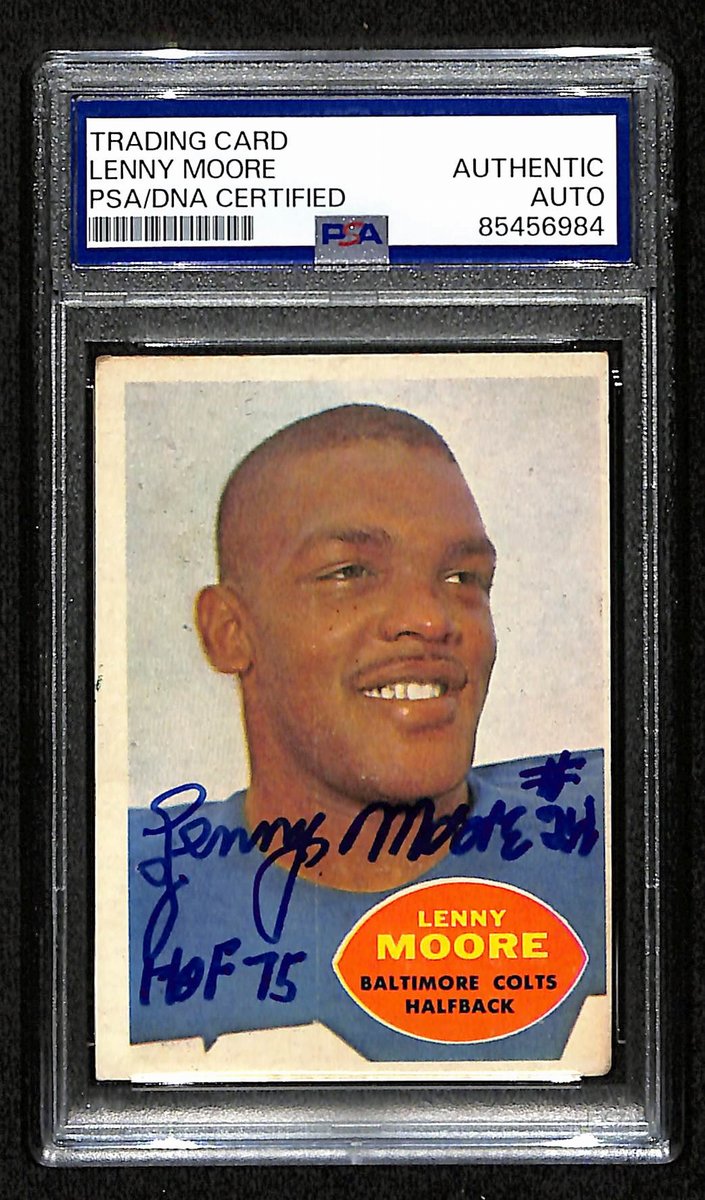 Lenny Moore HOF Signed/Auto 1960 Topps Card #3 Baltimore Colts PSA/DNA 195048